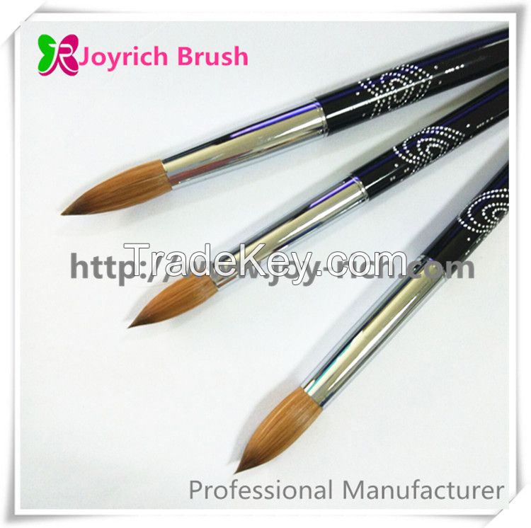 Black aluminium handle kolinsky acrylic nail brush