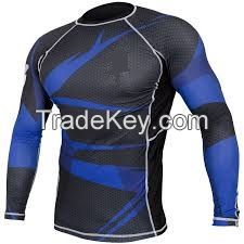 Custom MMA Rash Guard / high quantity sublimation compression short sleeve jersey!