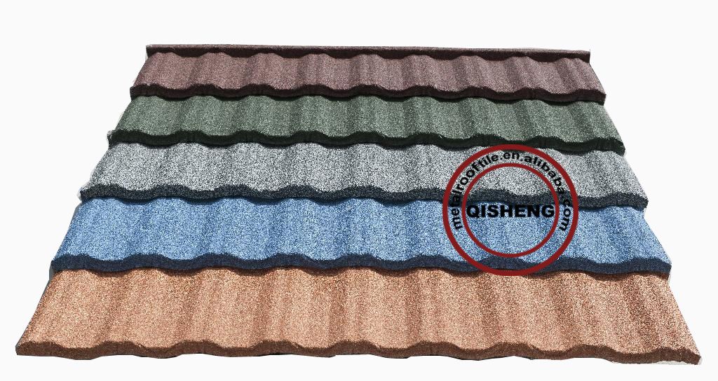 natural single/double color, optional thickness stone coated roof sheets
