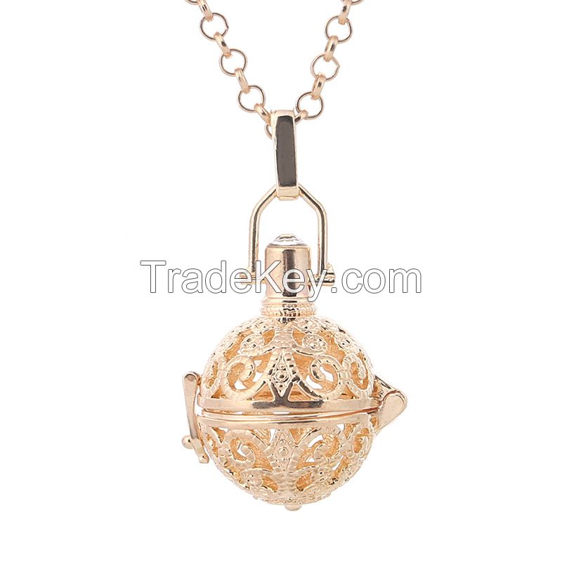 Fashion Jewelry 2016 Gold Chime Ball Angel Caller Cage Pendant Necklace