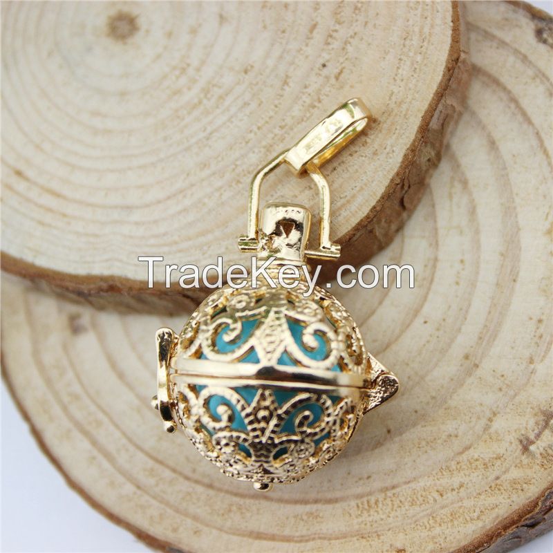 Fashion Jewelry 2016 Gold Chime Ball Angel Caller Cage Pendant Necklace