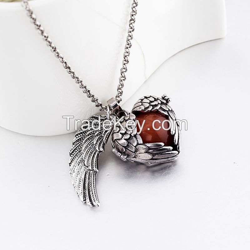 mexican bola silver heart necklace bell ball bola for pregnant women