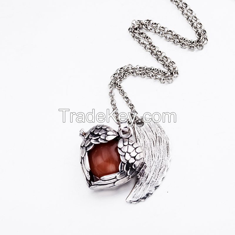 mexican bola silver heart necklace bell ball bola for pregnant women