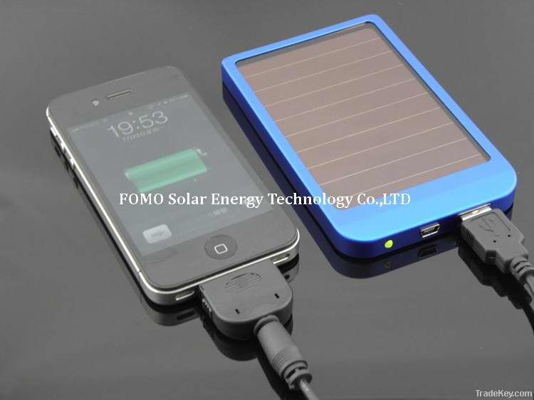 Portable solar mobile chargerP2600 1800mAh blue color
