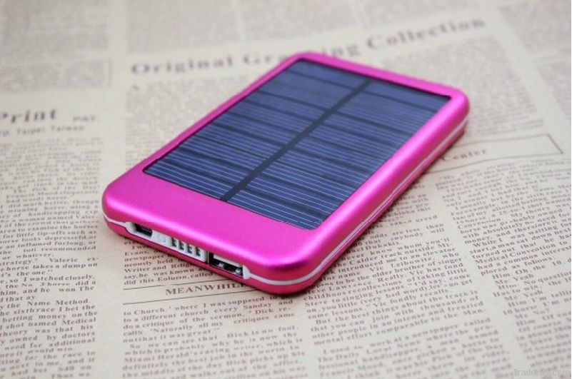 Portable solar mobile chargers P6000T 6000mAh pink, black, blue,