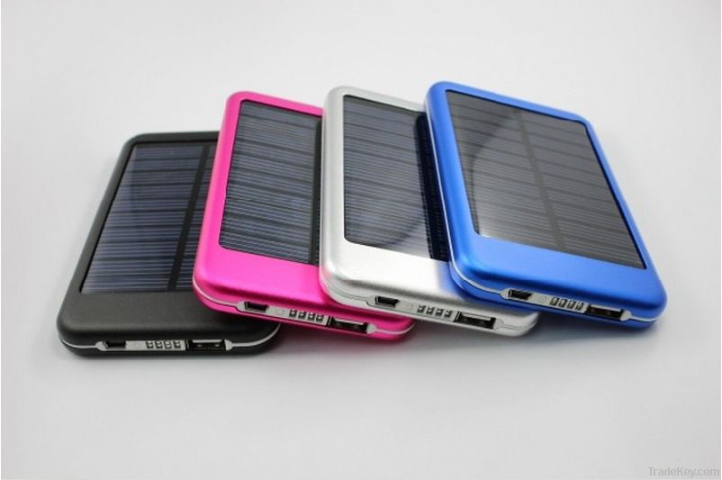 Portable solar mobile chargers P6000T 7200mAh pink, black, blue,
