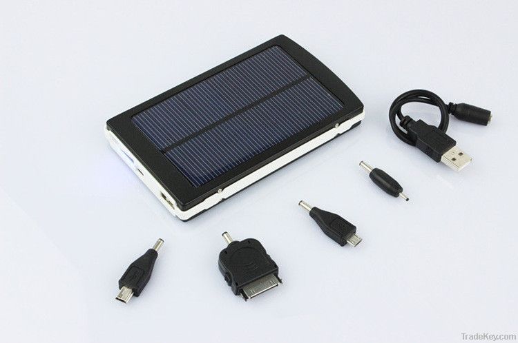 Portable solar mobile chargers P7000  7200mAh pink, black, blue,