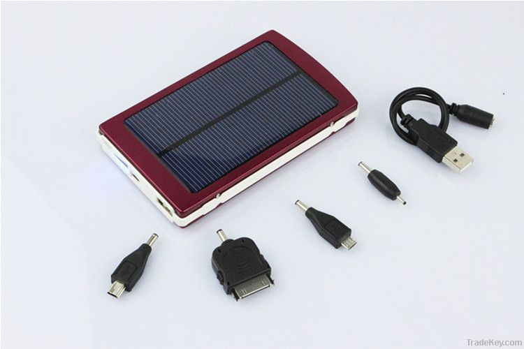 Portable solar mobile chargers P7000  7200mAh pink, black, blue,