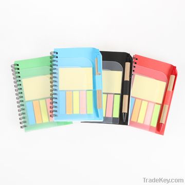 Eco-friendly Spiral Notebooks with Color Sticky Flag and Pen