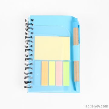 Eco-friendly Spiral Notebooks with Color Sticky Flag and Pen