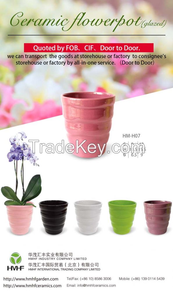Glazed ceramics orchid flower planter with competitive price