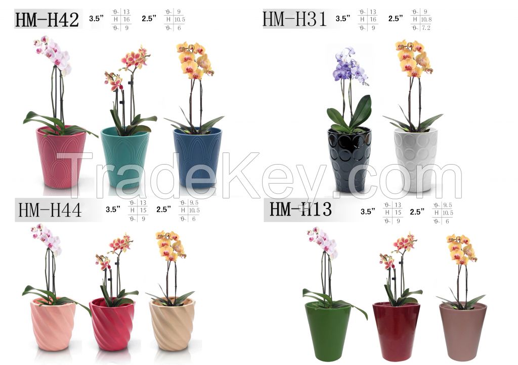 Glazed ceramics orchid flower planter with competitive price