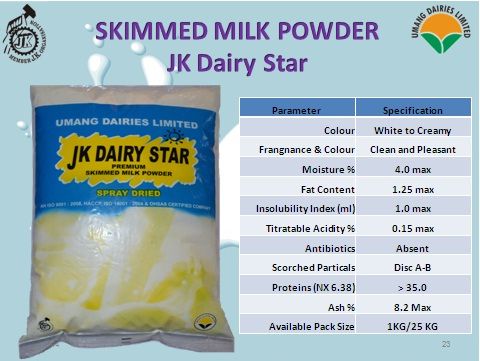Skimmed Milk Powder- JK DAIRY STAR By Umang Dairies Limited (JK