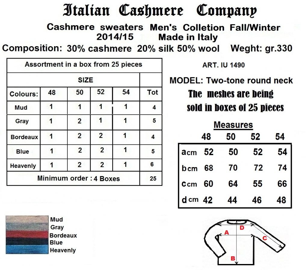 Italian Cashmere Company - Sale Reserved for Commercial Operators 