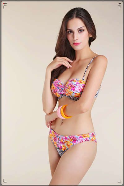 2014 newest print bikini,young girl swimwear