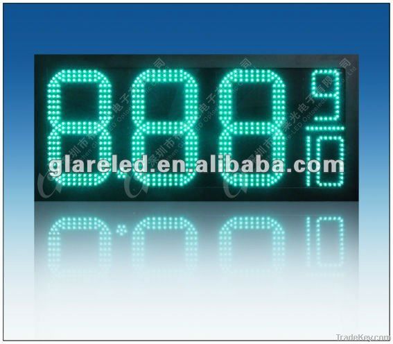 Glare-LED gas price signs for petrol station