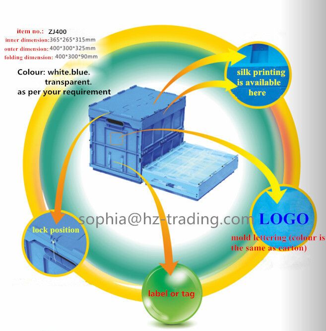 plastic folding carton or box or crate 400