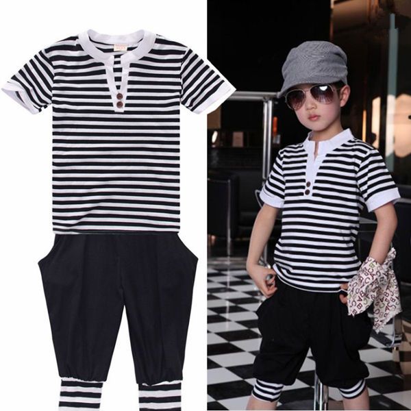 Free sample baby Stripe shirt set / korean children clothing /baby clothes wholesale