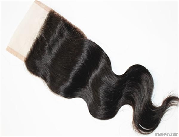 100% Virgin Remy Human Lace Closure Natural Color 10"-28"