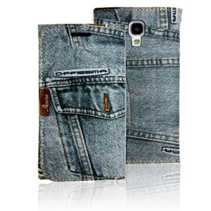 Mobile Phone Case Jeans Denim Fablic Texture Wallet Type Card Slot Manetic Holder vertical slot fashion item