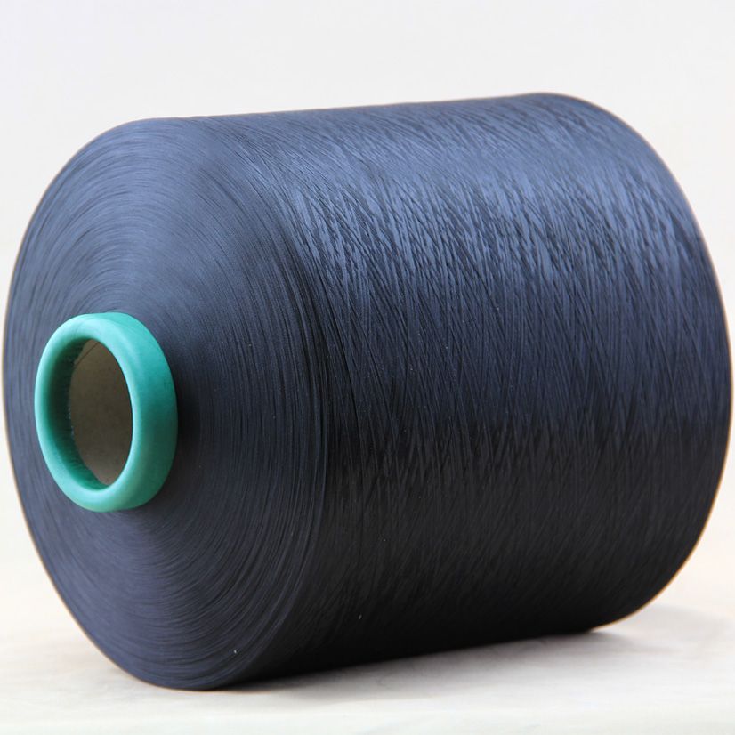 100% Polyester DTY 150d/36f Him Black Yarn , DDB AA Grade