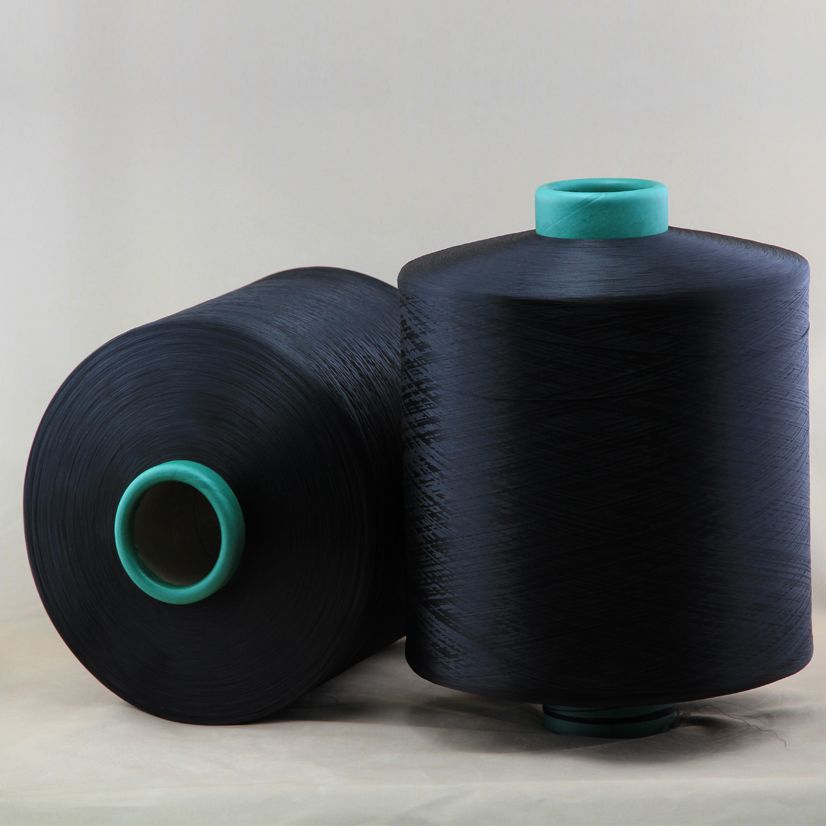 100% Polyester DTY 150d/36f Him Black Yarn , DDB AA Grade