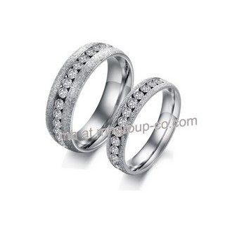 Fashion New Design 316L Stainless Steel Crystal engagement rings, couple ring jewellery