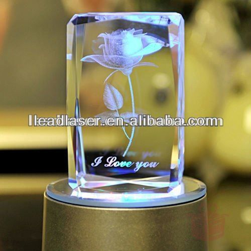 3D engraved crystal cube for special promotional gift