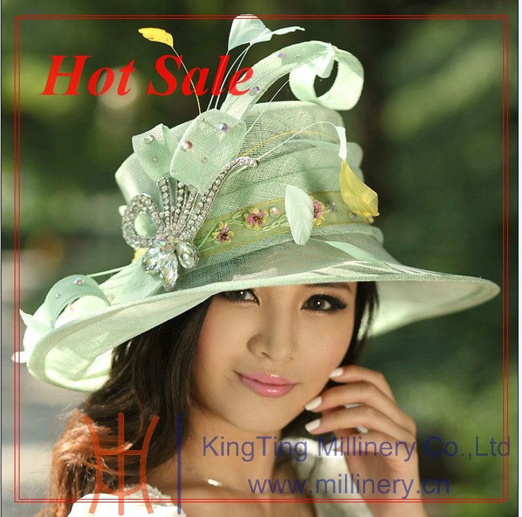 2014 Newly designed hot sale elegant and beautiful Sinamay Hat for women