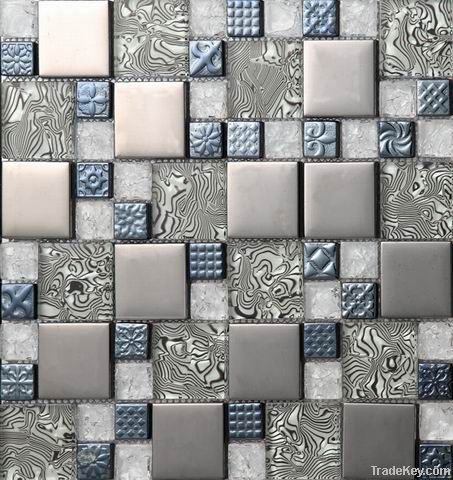 Glass mix Stainless steel  Mosaic(YA3238)