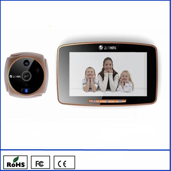 K800 GSM peephole door viewer 5" biggest touch screen support dual-direction calls and MMS Alarm