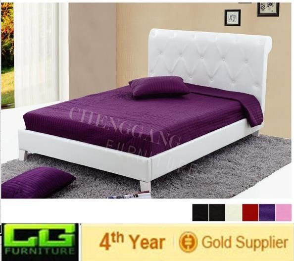 modern white leather bed