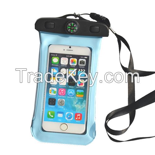 4.3-5 inch mobile phone waterproofing bag with compass