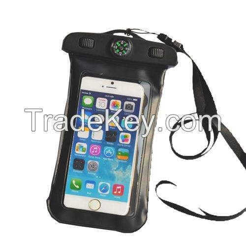 4.3-5 inch mobile phone waterproofing bag with compass