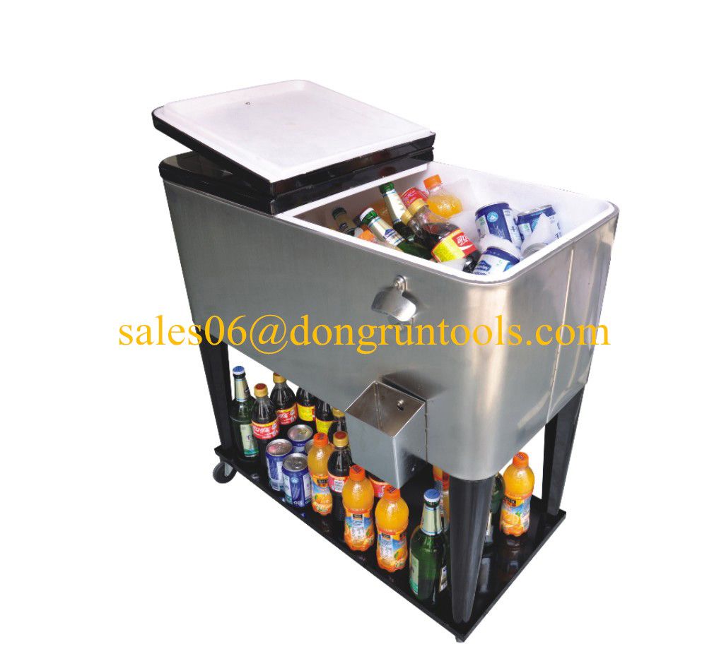 Stainless ice cooler cart