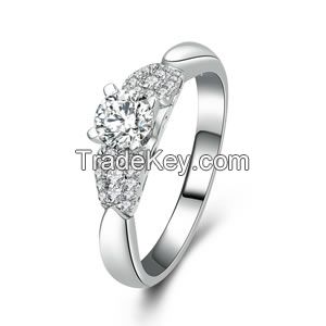 hot sale wax setting 925 sterling silver gold plated CZ stone wholesale