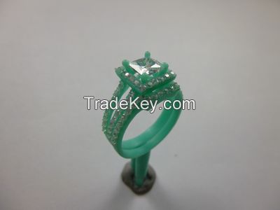 hot sale wax setting silver jewelry wedding/engagement rings wholesale 