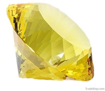 wholesale yellow 60mm big crystal diamond paperweight