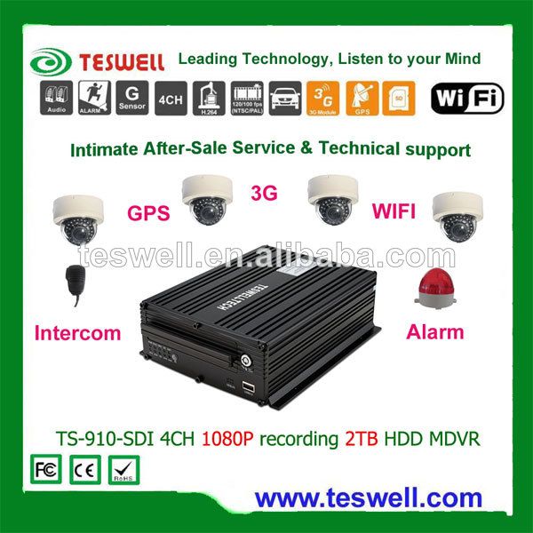 Teswell TS-910-SDI 4Channel Full HD(1080P) real-time recording mdvr with hd-sdi ptz camera