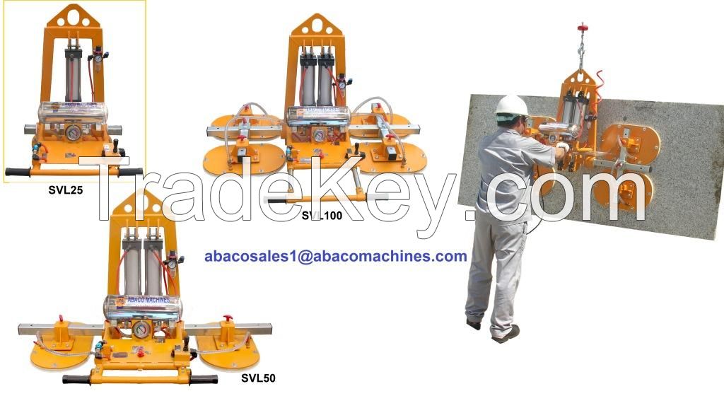 STONE VACUUM LIFTER SVL100, SVL50, SVL25, transporting stone slab granite, stone lifter, stone handling equipment