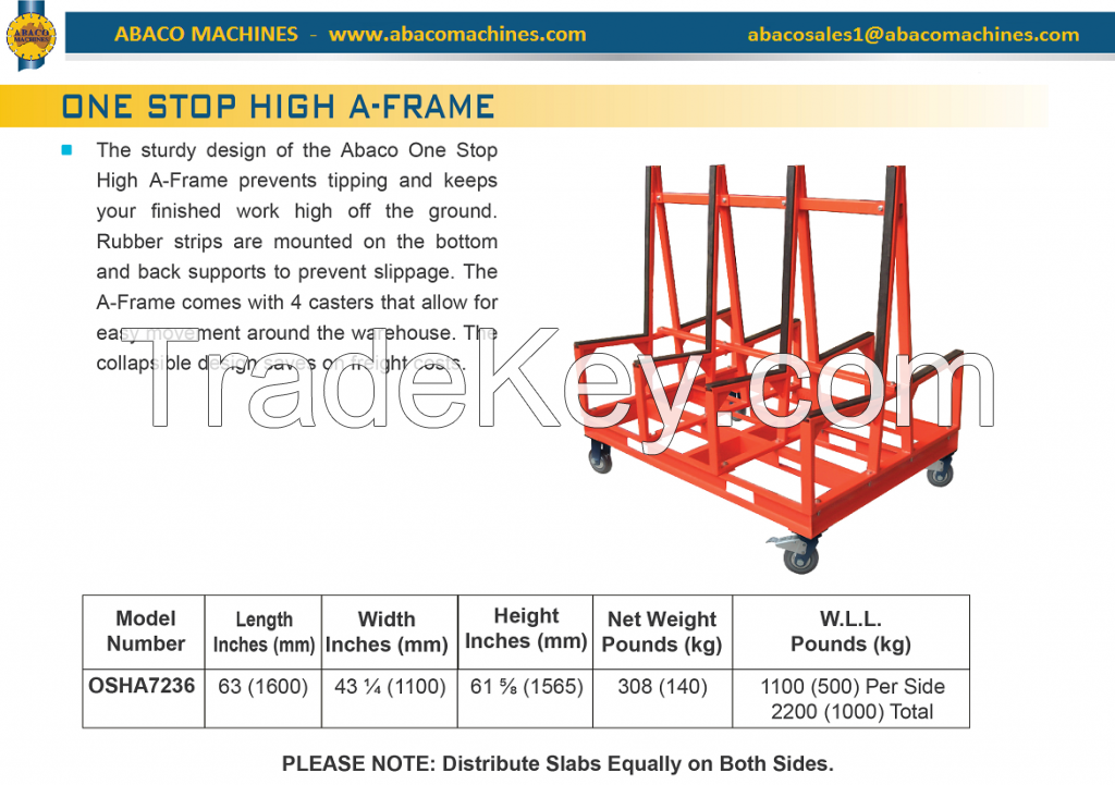 TRUCK A-FRAME, A frame, frame for stone marble, stone storage, tools for stone glass slab granite