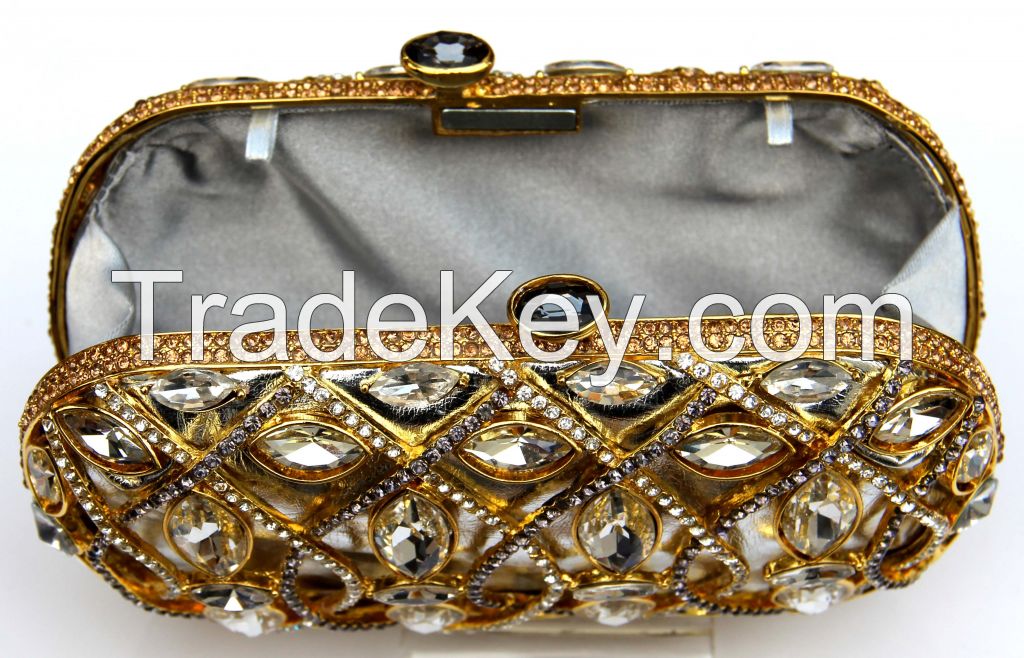 Silver Crystal elegant clutch bag