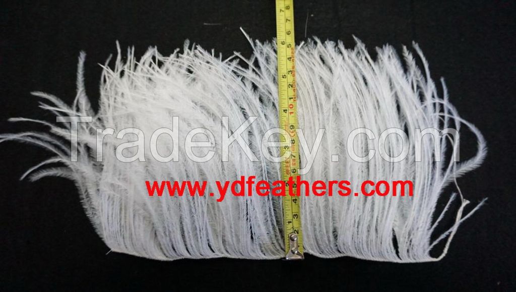 Ostrich Feather Fringe Sewn On Cord For Wholesale