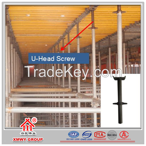 seamless adjustable scaffolding U Head Screw for mini Height Control