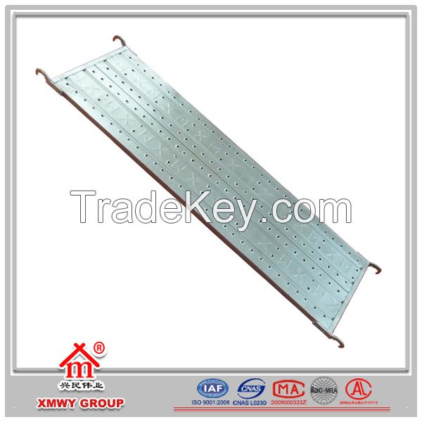 scaffolding steel step ladder used during construction made from steel plank