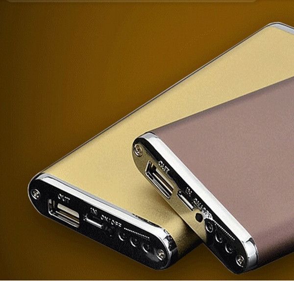 Li-Polymer 10000mAh Ultra-Thin Metal Slim USB Portable Charger External Battery Power Bank Charger For Cell Phone MP4