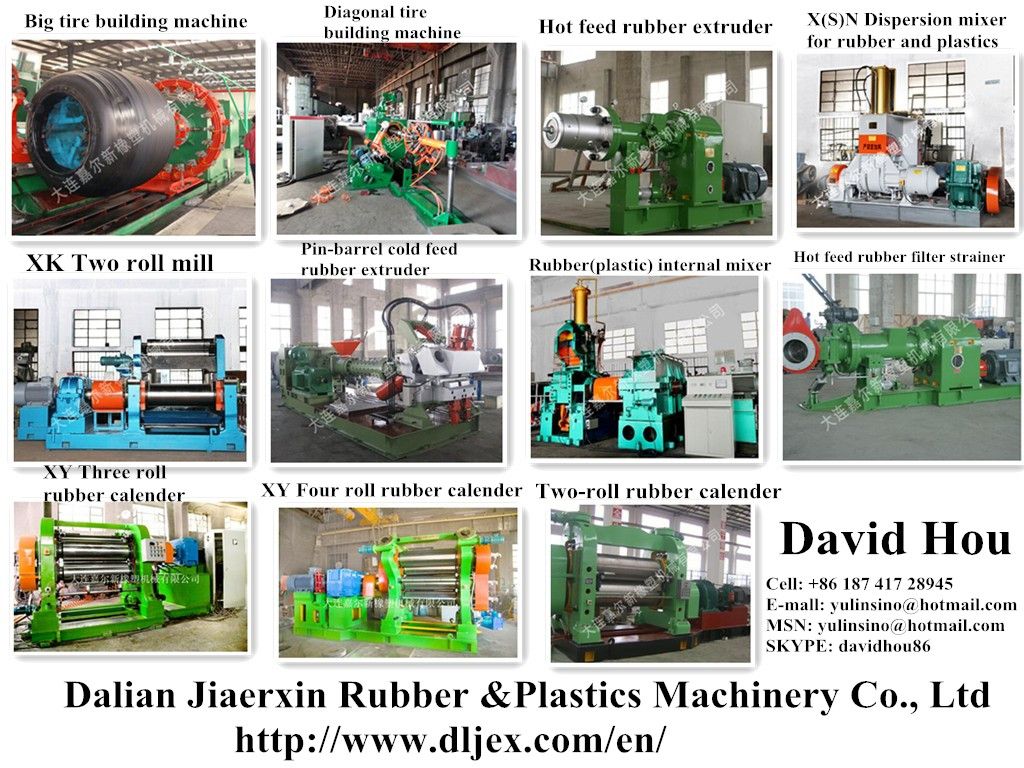 rubber(plastics) internal mixer, cold(hot) feed rubber extruder, roll mill, rubber calender, tire production machine