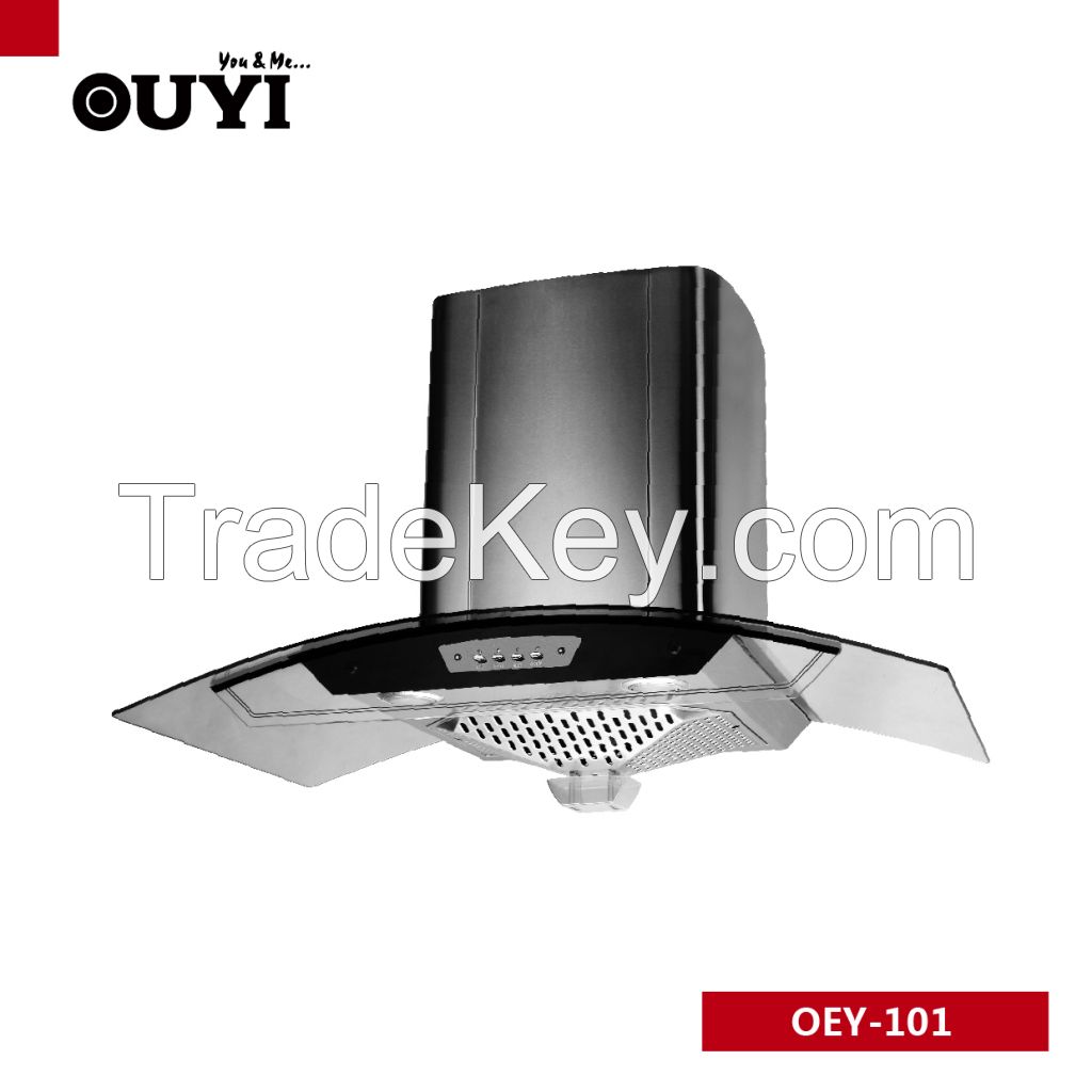 900mm arc glass black chimney remote digital timer control range hoods