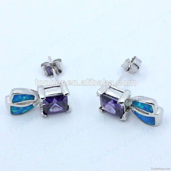 hot selling unique style opal stud earrings factory wholesale opal ear