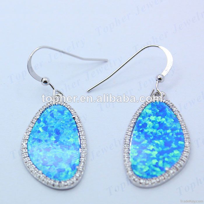 Newest Fashionable Design 925 Sterling Silver Jewelry Opal Earring